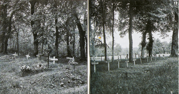 Ancienne photo du cimetière du parc du château