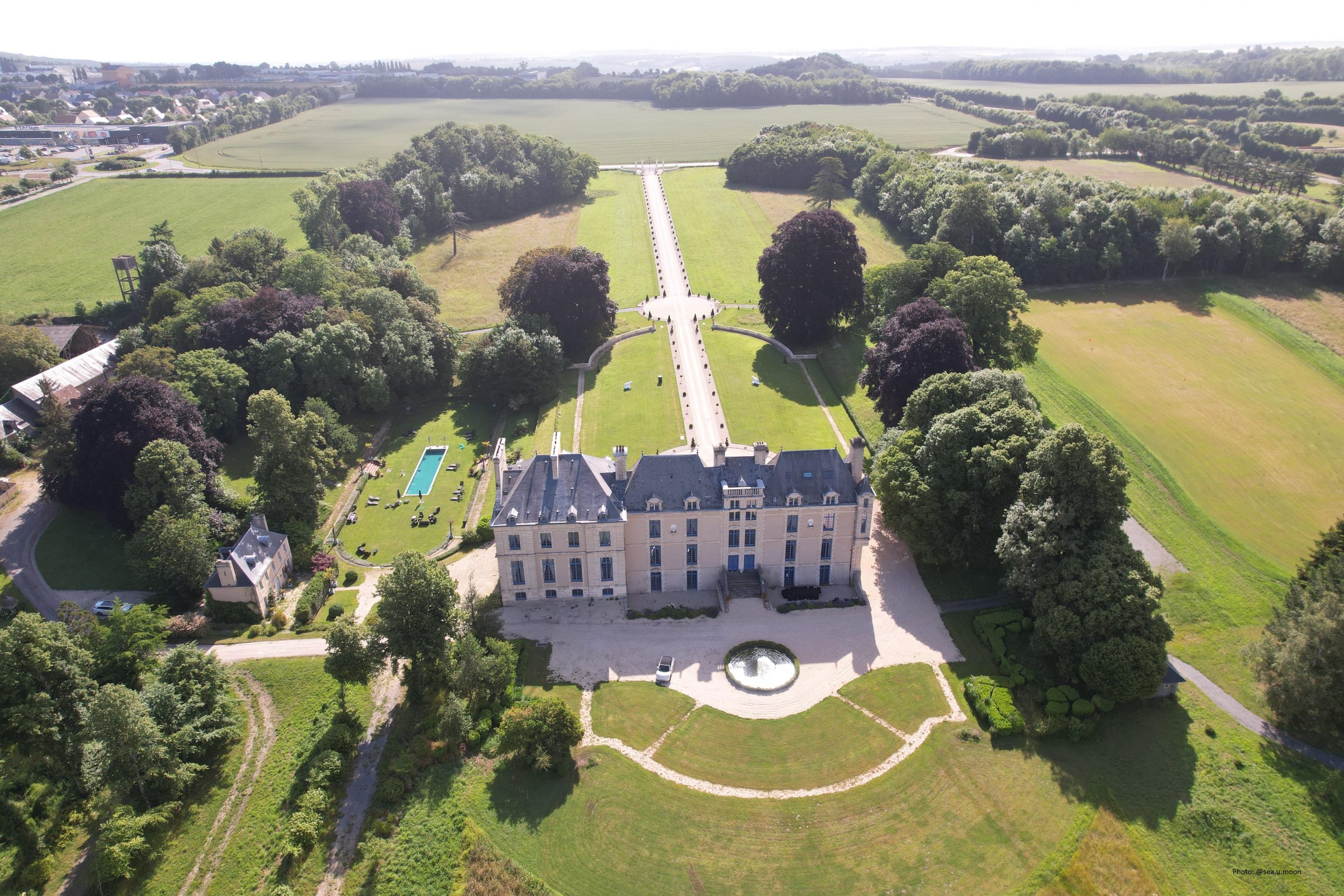 Drone vue panoramique Château de Villers Bocage